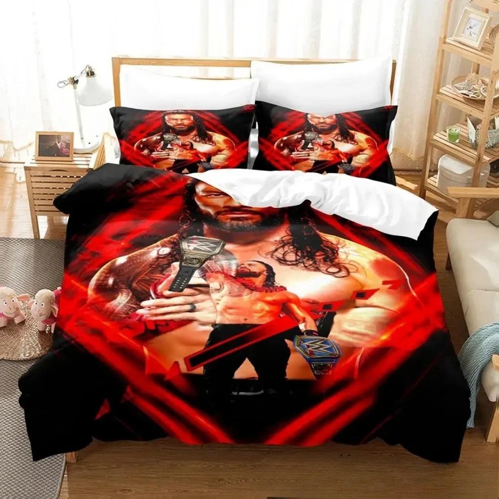 3D Print Wrestler Roman Reigns Bedding SetWWE Duvet Cover PillowcaseQuilt cover Queen King Sizeboys Adult