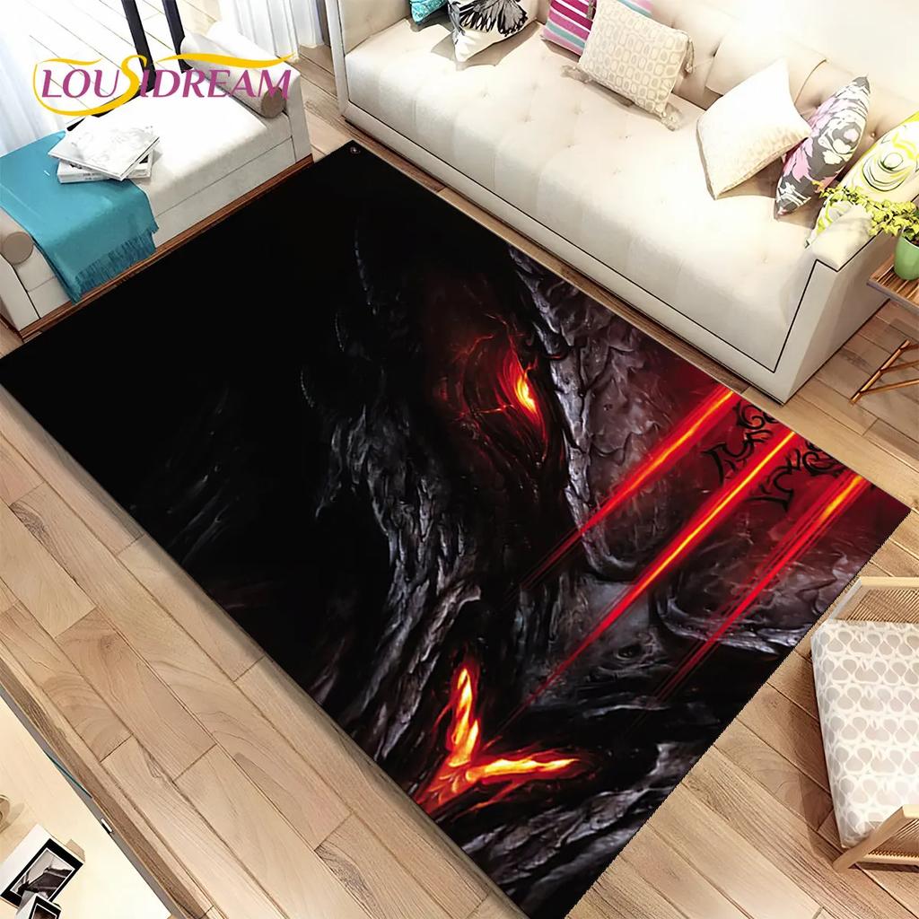 3D HD Ковер с изображением персонажей игры Diablo, Мультяшный ковер для дома, гостиной, спальни, дивана, Прикроватный коврик, Нескользящий коврик для детской игровой комнаты