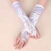 1Pairs Sunscreen Women Lace Gloves Fingerless Bridal Gown Mittens Performance Gloves  Party Dress