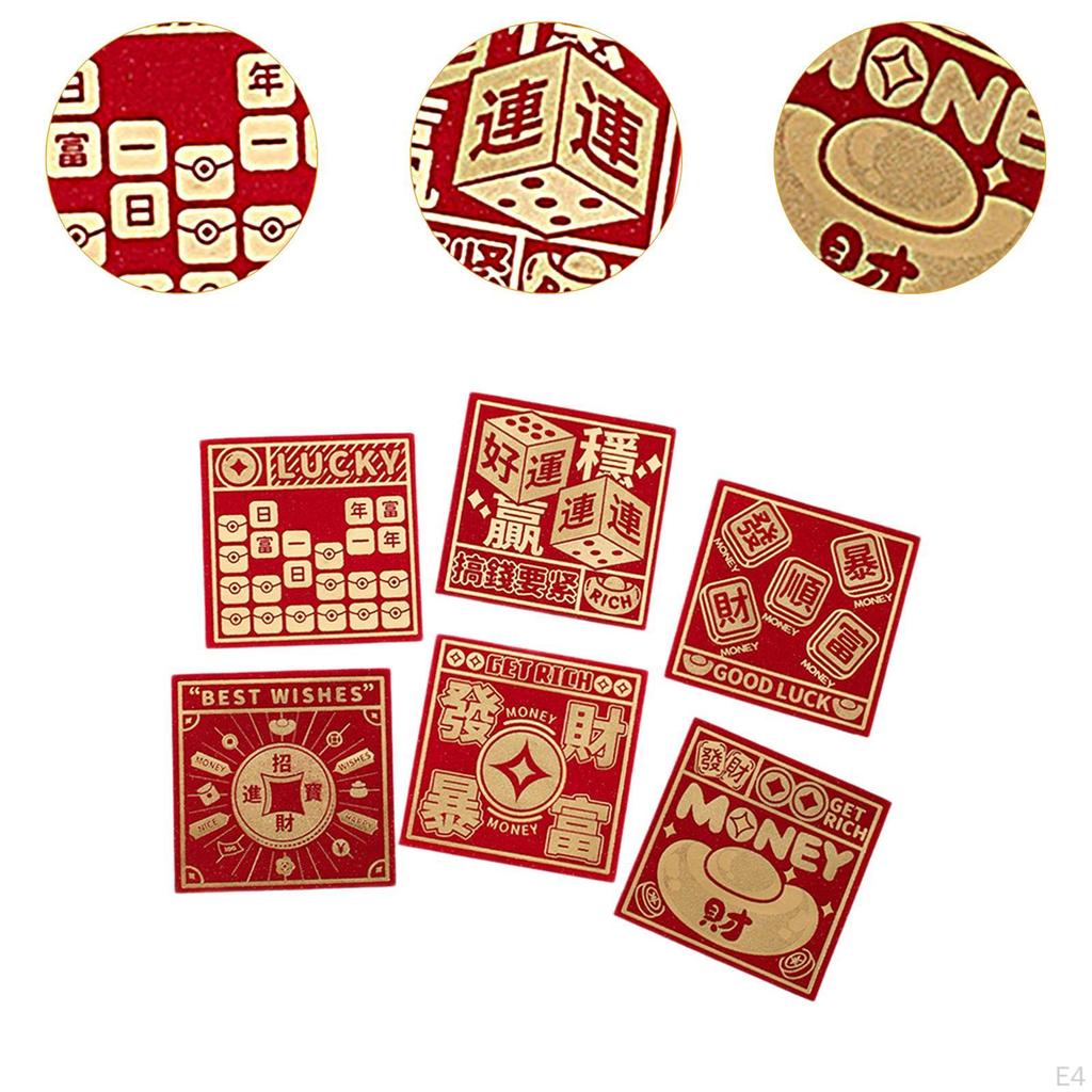 6 штук китайских красных конвертов, наборы для весеннего фестиваля в Хунбао, принадлежности для свадьбы