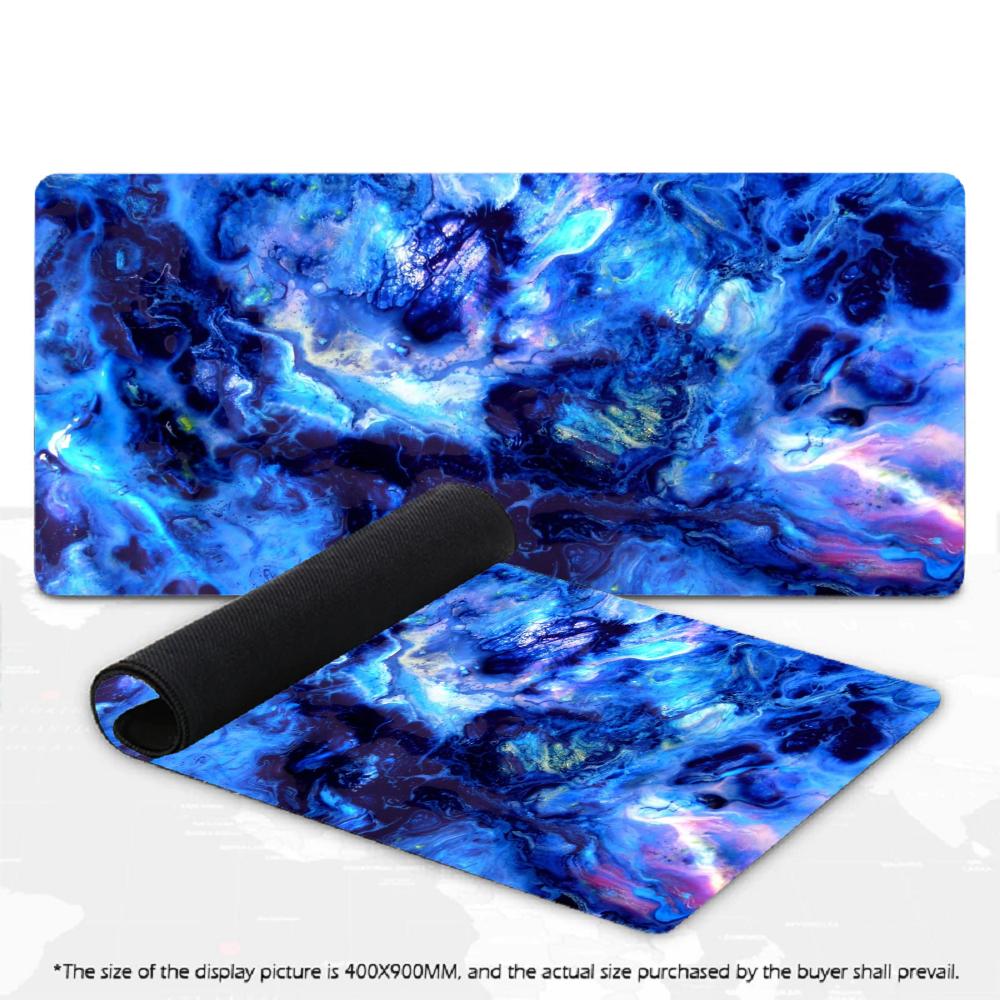 XXL Black Cyan Liquid Splash Mousepad Abstract Art Deskmat Non-Slip Rubber PC Keyboard Game Desk Mats Gamer Mouse Mat
