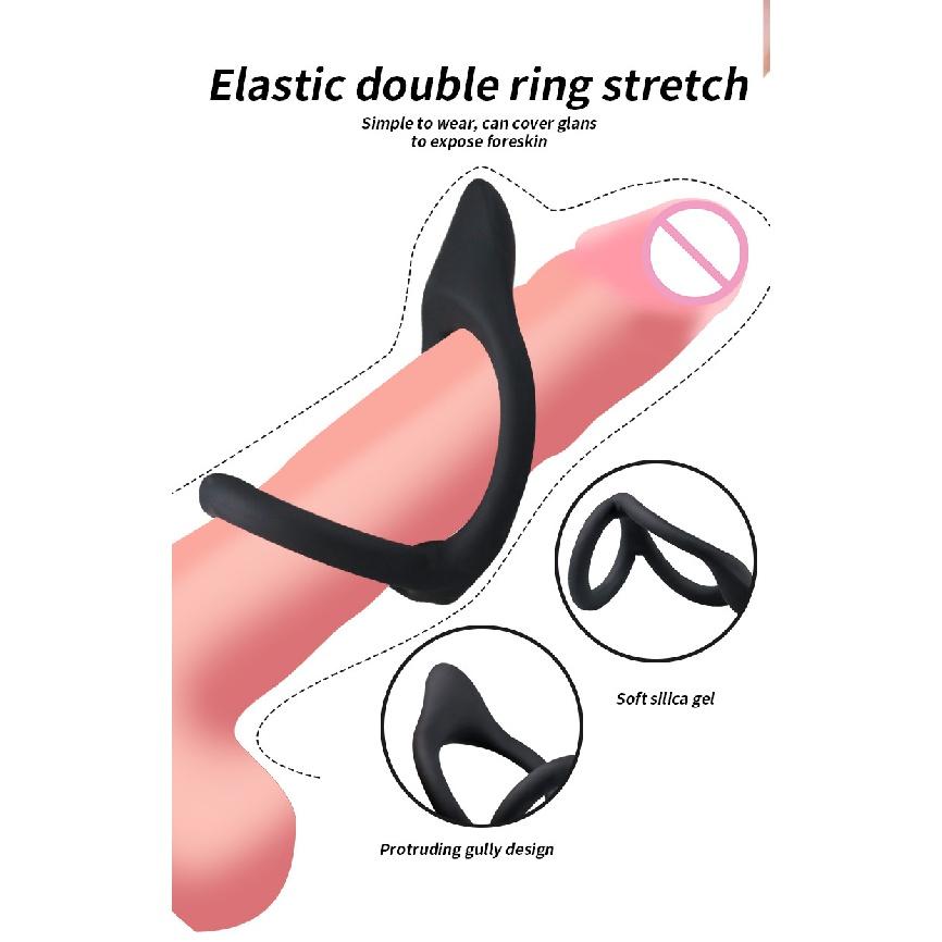 Мужское кольцо-подкова с задержкой. Силиконовый мужской замок.