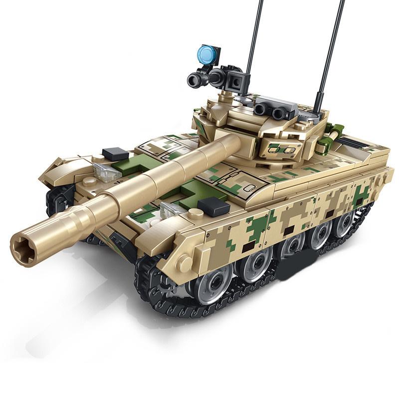 105562 Jagged Reloaded Military VT-4 Основной боевой танк для мальчика, собранный и вставленный в игрушечный строительный блок из мелких частиц