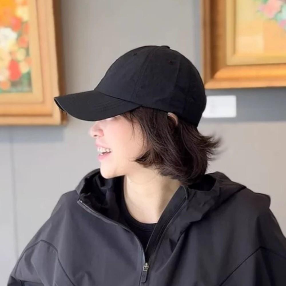 Solid Color Solid Color Sun Hat Korean Style Peaked Cap Quick-Drying Baseball Cap Girl