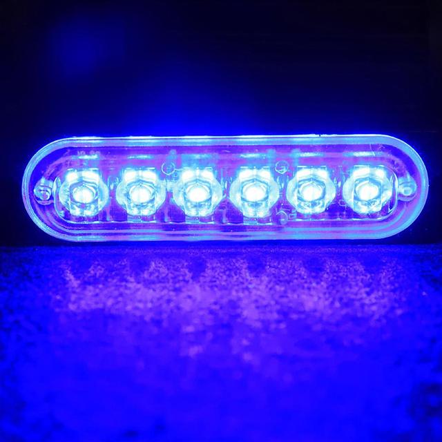 1PC 6 LED Car Warning Light Breakdown Emergency Light Police Lights 12V 12smd LED Constant Warning Light Trailer Rear Side Lamp