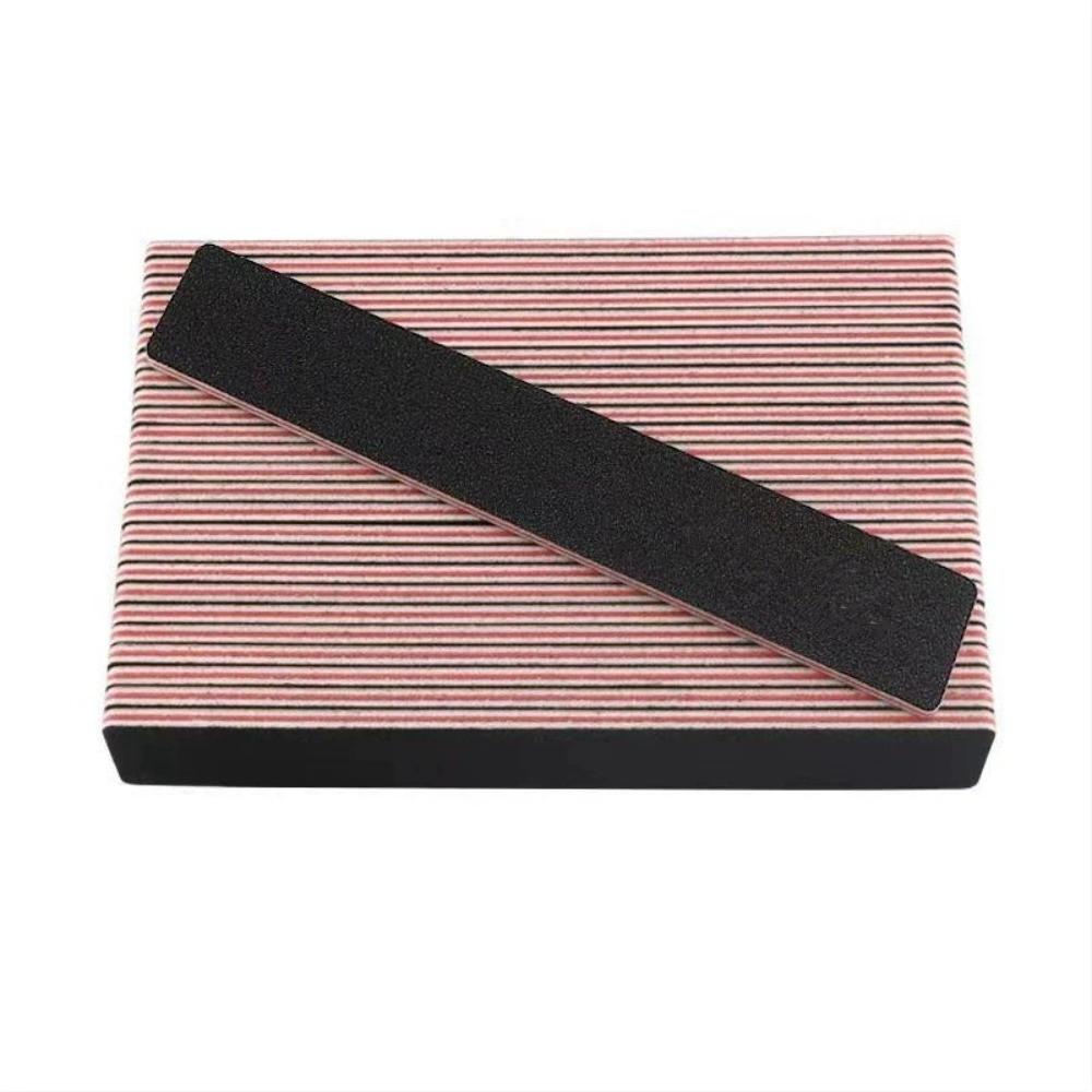 RHJB 25 Штук Черные Пилки и Бафы для Ногтей 100/180 Зернистости Профессиональные Двусторонние Наждачные Дощечки Инструмент для Маникюра для Акриловых Ногтей