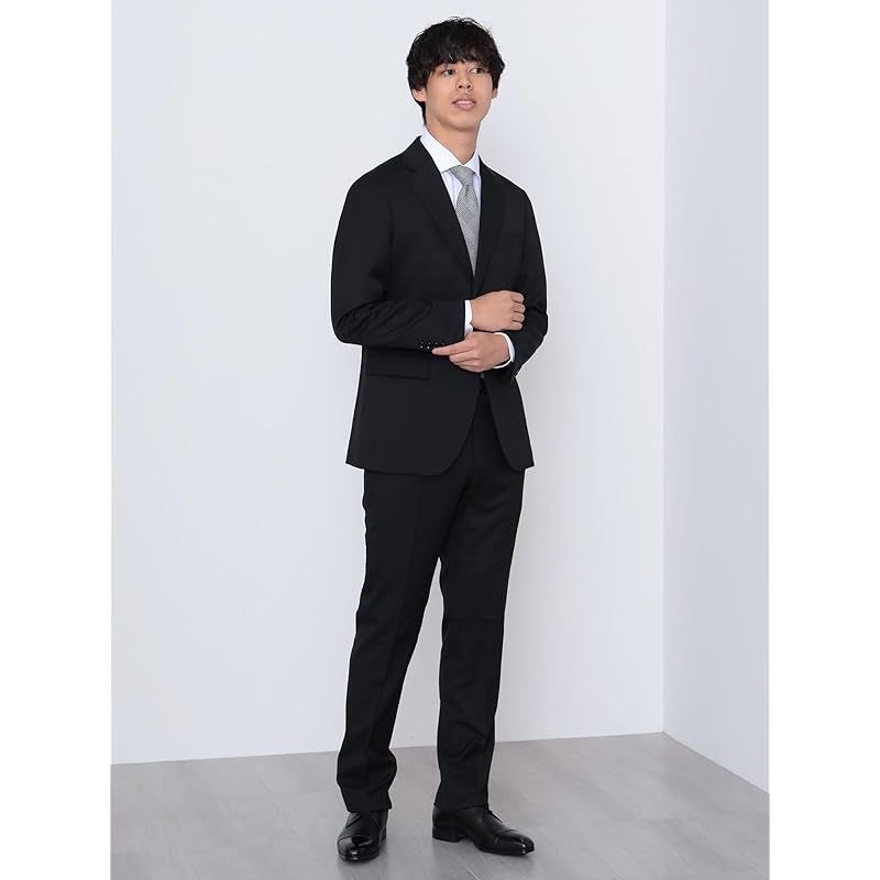 [Beams Heart] костюм базовый однотонный 2 пуговицы мужской ЧЕРНЫЙ XL