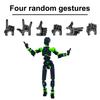 1 Set Robot Action Figure with Weapons Accessories Multi-jointed Movable 3D Printed Robot Model Articulated Dummy Figurine Desktop Decoration
