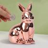 Пасхальный кролик, блестящая статуэтка кролика, копилка, винтажная скульптура кролика для домашнего офиса, декор стола, принадлежности для весенней вечеринки
