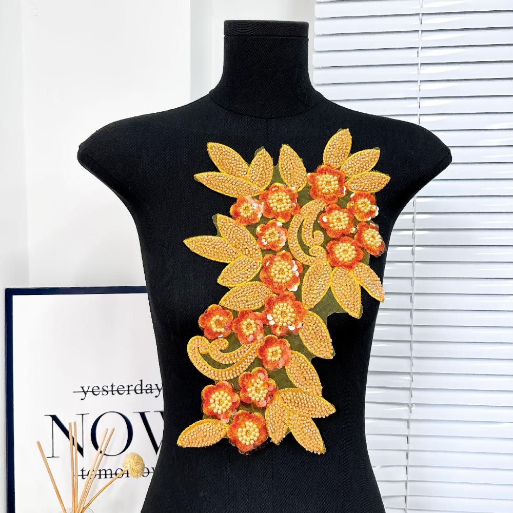 Three Dimensional Flowers Flower Embroidered Patches Sequin Patch Repair Women Clothes