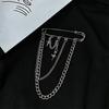 Unisex Clothes Pin Star And Chain Decor Alloy Hip Hop Style Individual Chest Decoration Brooch Party Club Anti-slip Bag Pants Jewelry