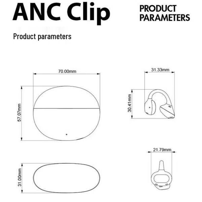 SANAG ANC Clip Open-Ear Wireless Sports Headphones