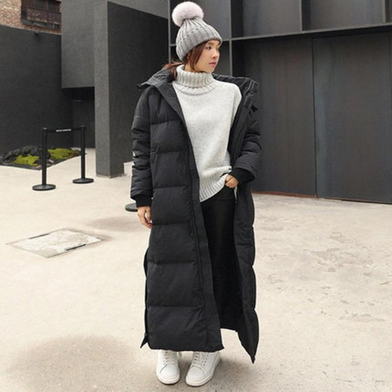 Women's Length Down Padded Jacket Coat Winter Loose Hooded Thick Warm Parkas