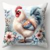Floral Chick Pattern Design Digital Printing Pillow Cover Short Plush Suitable Living Rooms Bedrooms Sofas Throw Cushion Cover