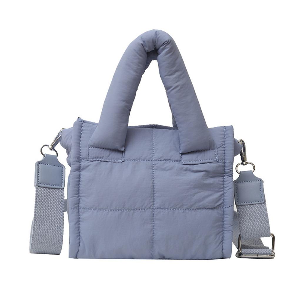 Versatile Lightweight Puffer Tote Bag Large Capacity Casual Quilted Crossbody Bag Down Cotton Bag For Women