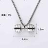 Silver Barbell Necklace, Dumbbell, Gym 360