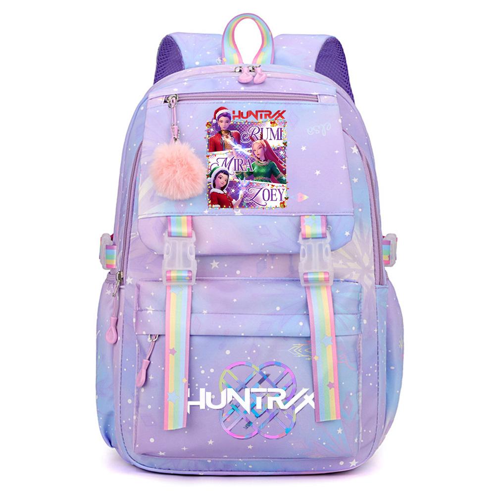 Аниме Рождество K-Pop Охотники на демонов С принтом Большой вместимости Водонепроницаемый Рюкзак Подросток Студент Девушка Парень Школьная сумка Сумка для книг Женская Водонепроницаемая Дорожная сумка