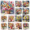 Art Vase Bouquet Diamond Painting  Full Round Diamond Mosaic Landscape Colorful Cross Stitch Kits Room Home Decor Gifts
