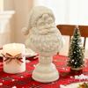 1/2Pcs White Santa Claus Head Statue Resin Figurine Christmas Tabletop Decoration Tabletop Bookshelf Home Decor Ornament