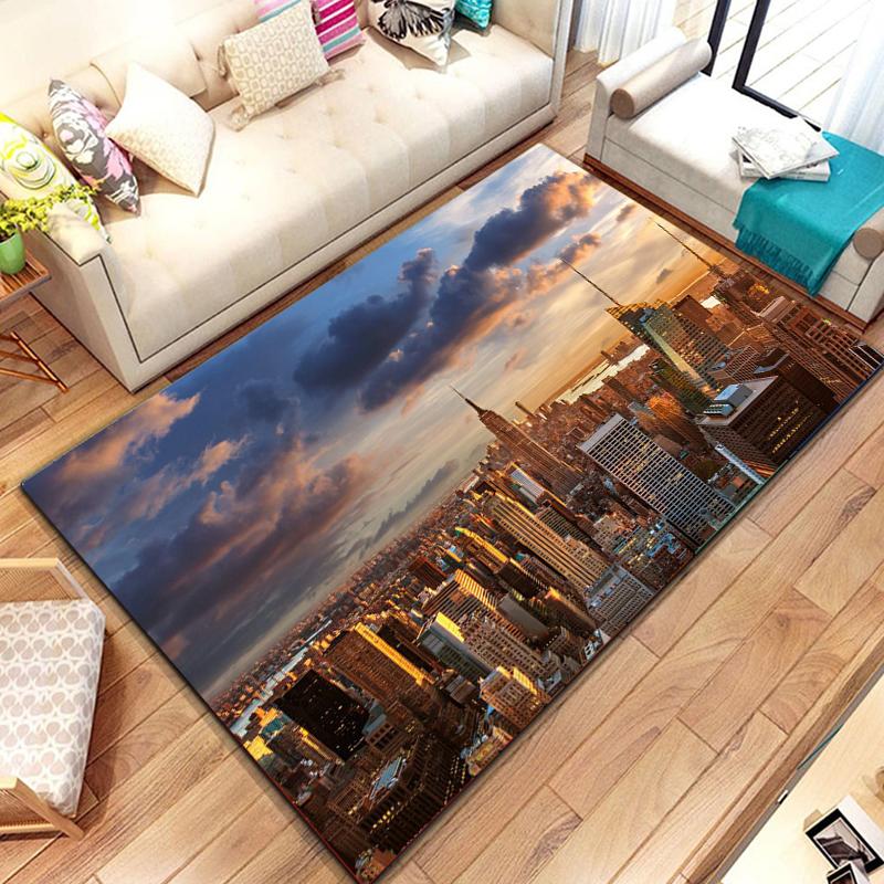 Ковер с видом улиц Нью-Йорка для кухни, ванной комнаты, нескользящий коврик, балкон, детская спальня, гостиная, декор, коврики для пола