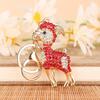 Zodiac Goat Rhinestone Keychain Shiny Bling Rhinestone 1Pcs Alloy Key Ring for Graduation Gift Backpack Pendant