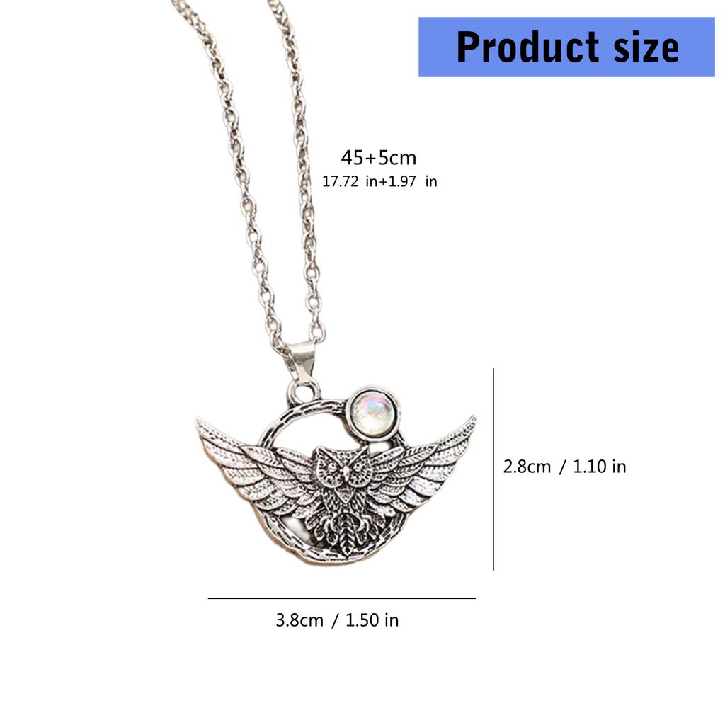 Vintage Owl Pendant Necklace Featuring Intricate Stone Inlay Ornament for Unique Styles and Personalize Expression