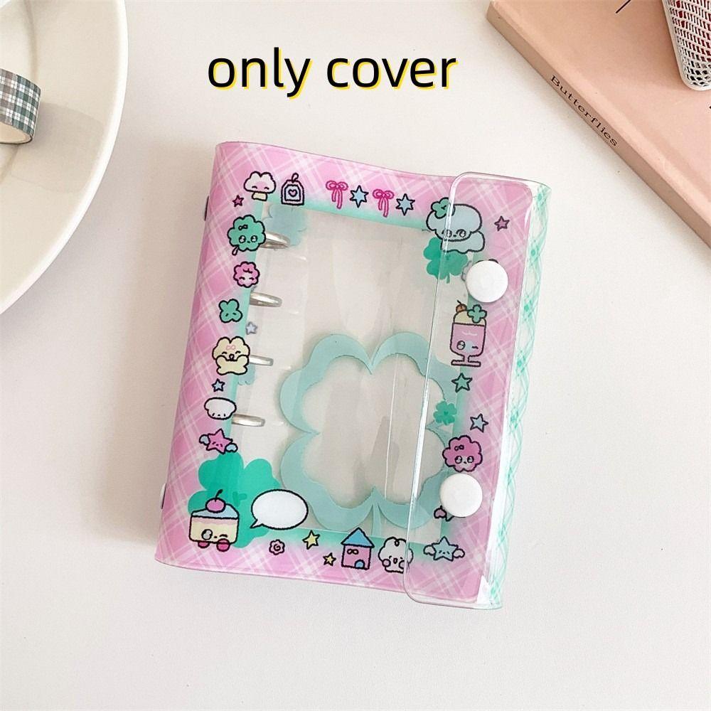 Double Buckle Photo Card Holder Cartoon M5 Pocket Notebook Kawaii Transparent Binder