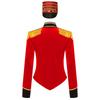 Womens Circus Ringmaster Costume Outfit Long Sleeve Stand Collar Fringe Shoulder Jacket Coat Hat Set