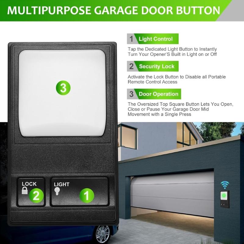 Multiple Function Wall Mounted Garage Door Opener Switches Door Wall Control Panel for Interior Operation Of Receiver Light
