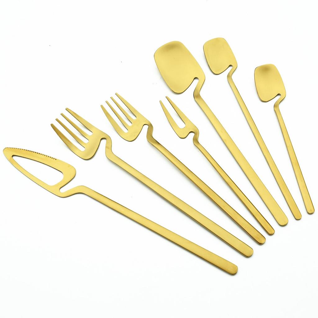 Матовый черный набор столовых приборов, нож, фруктовая вилка, кофейная чайная ложка, столовая посуда, набор столовых приборов из нержавеющей стали 18/10, кухонная посуда