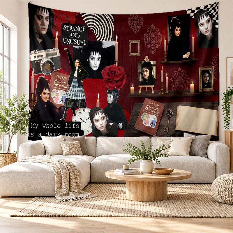 Beetlejuice Lydia Deetz Wall Tapestry Home Decor Hanging Cloth Art Background Tapestry for Bedroom
