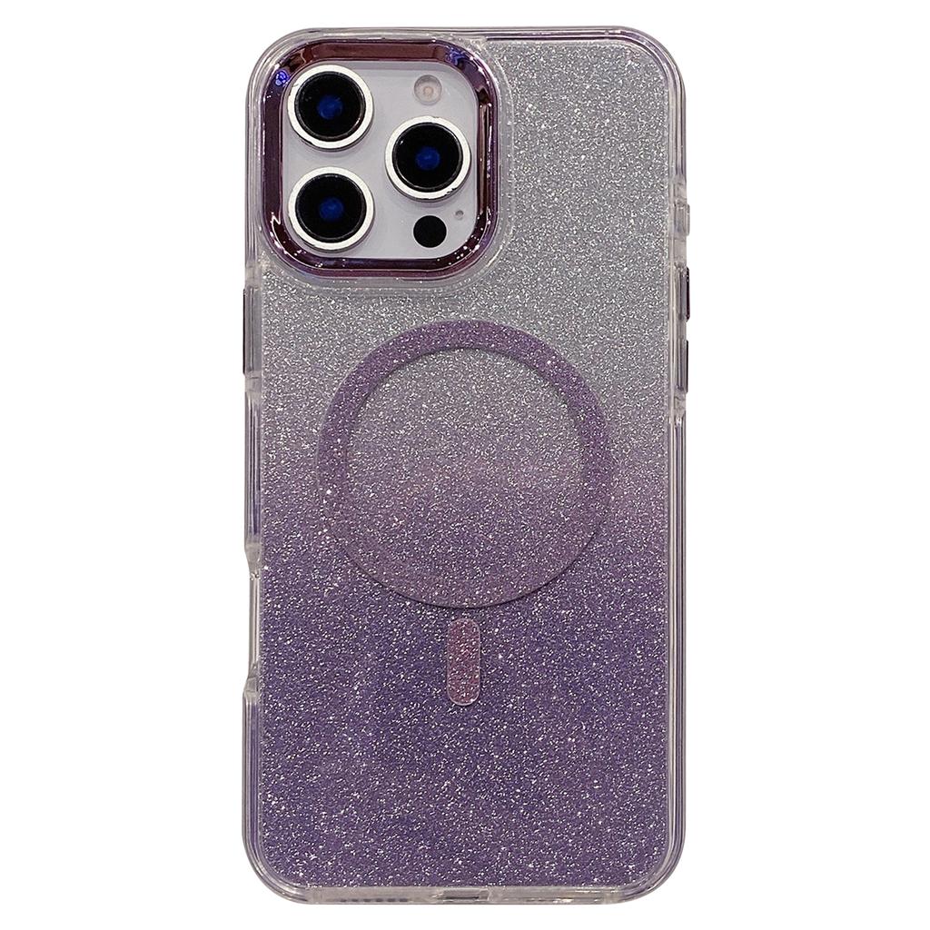 Чехол для iPhone 16 Pro Max, ТПУ + Акрил, Блестящий, Магнитный, Совместимый с MagSafe
