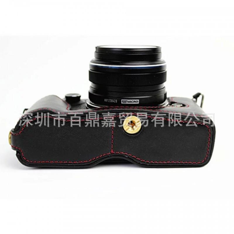 Olympus PEN-F Camera Half Case Cover PU Leather Protective Sleeve Mirrorless Black Brown Coffee
