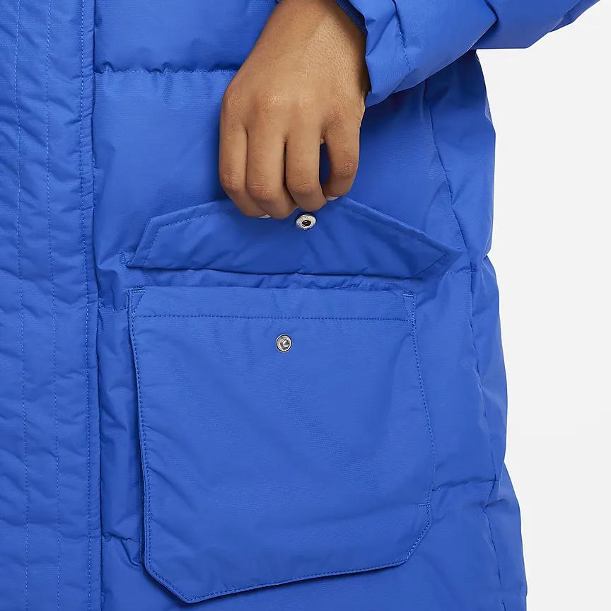 Nike Пуховик длинный повседневный с капюшоном на молнии детская верхняя одежда Game-Royal FV3074-480