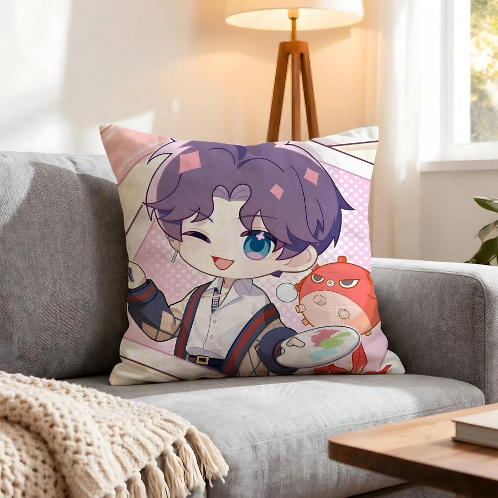 Game Love And Deepspace Cushion Cover 1Pcs Decorative Covers Soft Cushion Case For Sofa Couch Decor 40X40 45X45 Pillowcases