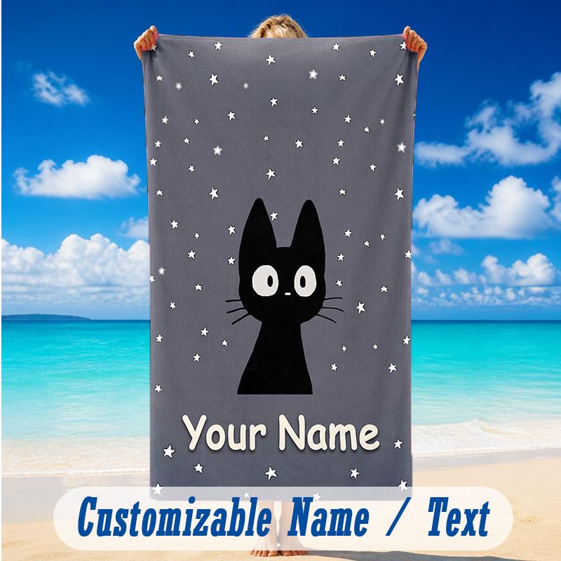 Beach Towel Custom Name Text, Quick Dry Large Towel For Beach HomeKiki's Delivery Service Jiji