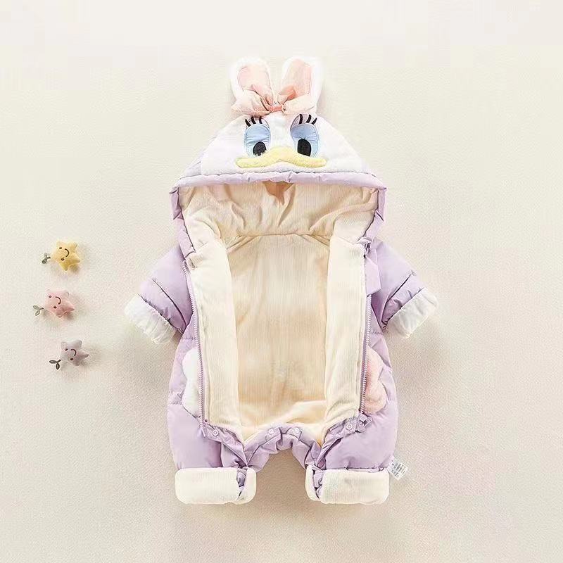 Детский пуховый хлопковый комбинезон зимняя одежда утолщенный теплый для девочки