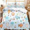 Hot Air Balloon Duvet Cover Set Single King Cartoon Animal Bedding Set Cute Sika Deer Elephant Comforter Cover For Kids Teens