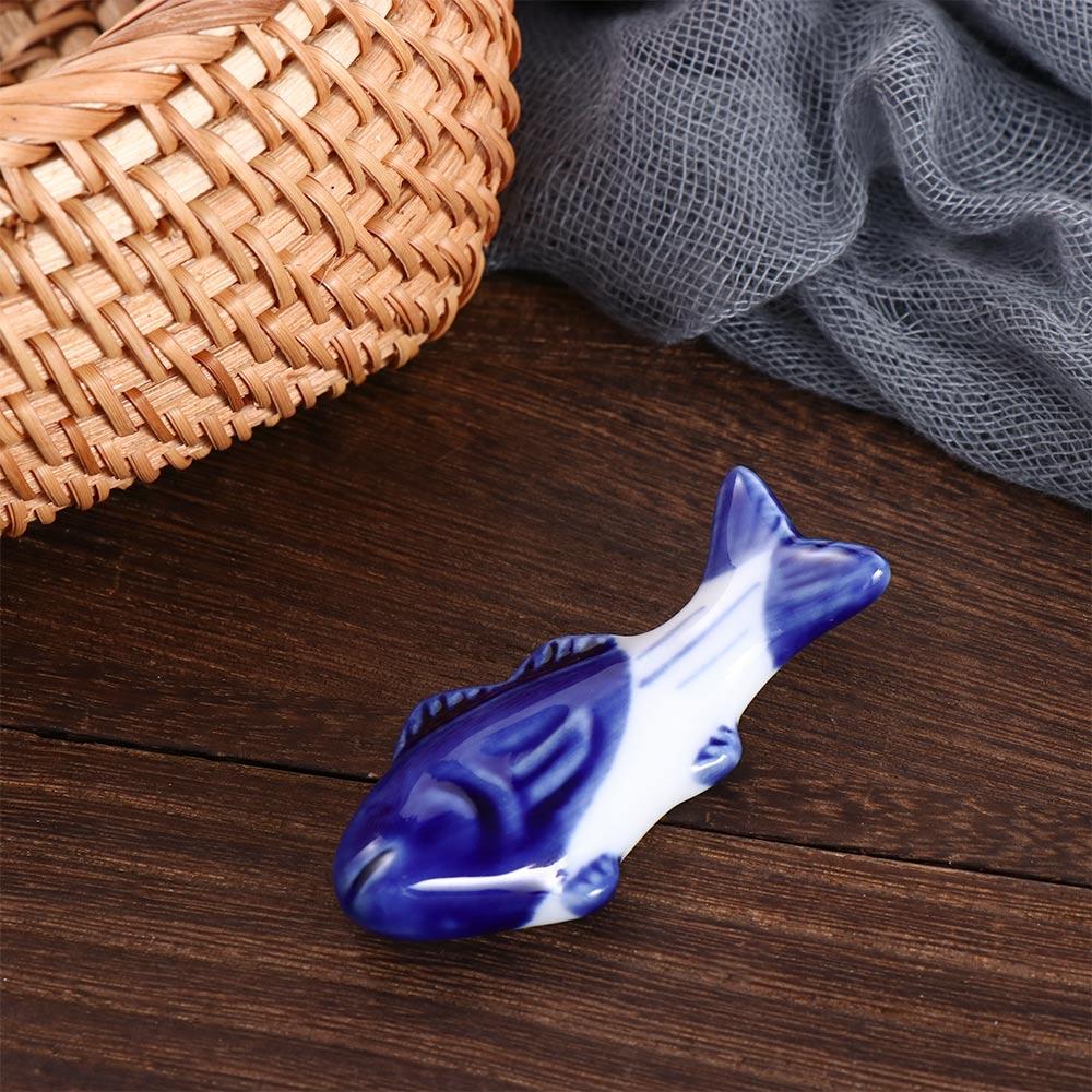 Fork Fish Shaped Cute Ceramic Chopstick Rest Chopsticks Holder Dinnerware Stand Tableware Rack