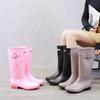 Fashion Rainboots Women Knee -High Water Boots Buckle Long Tube High -Grade Waterproof Shoes Womens Rubber Pvc Rain Bootsdf456