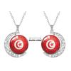 1Pc 2026 World Cup 48 Countries Flag Rotating Moon Necklace, Football Fan Support Pendant