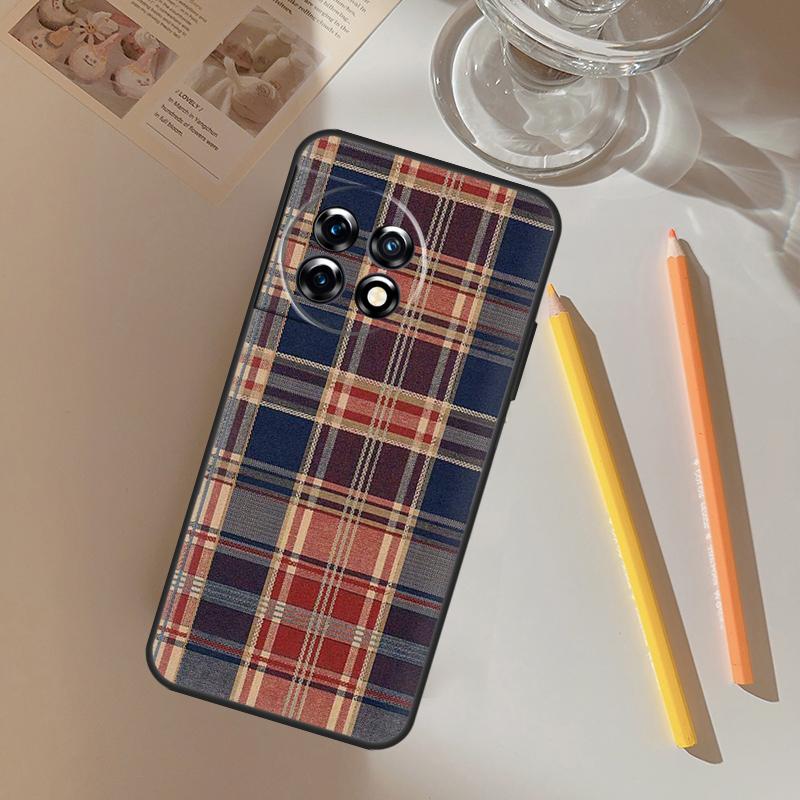 Шотландский плед Теплый плед Чехол Для OnePlus 12 12R 13 R 11 9 10 Pro 8T 9RT 10T OnePlus Nord 4 CE 2 3 Lite N20 N30 Чехол