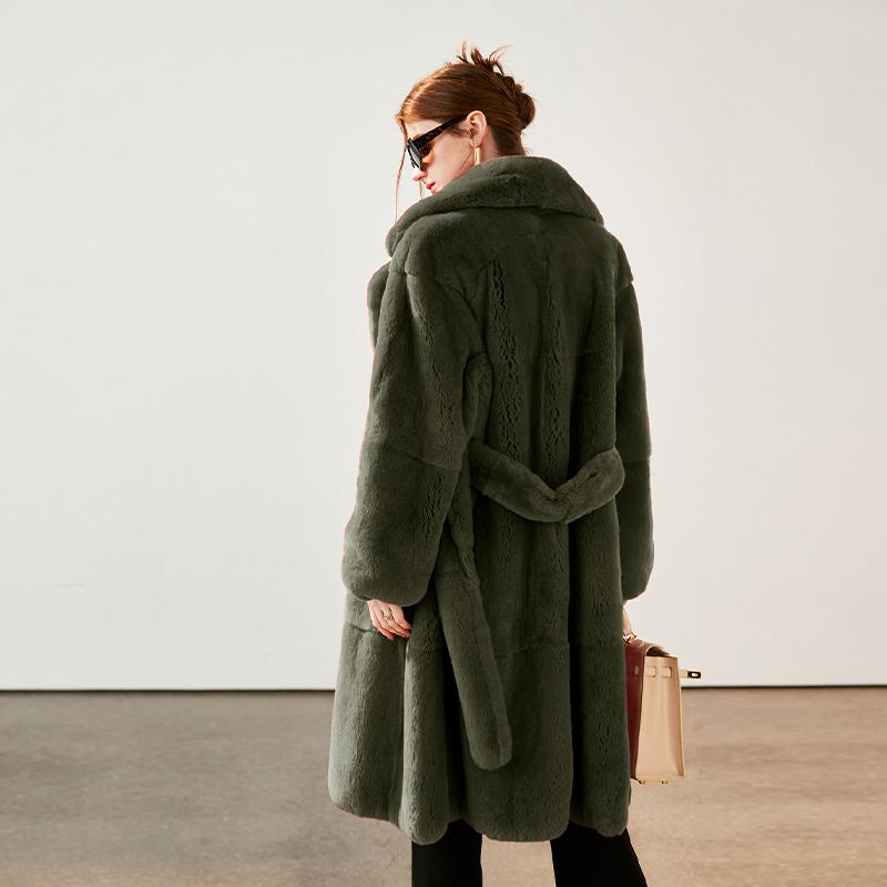 Женская длинная искусственная шуба с поясом, зимняя пушистая плюшевая женская куртка с отворотом, теплая, приталенная, плюшевая