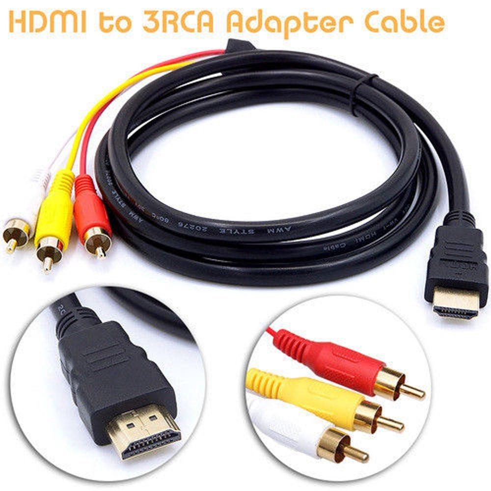 5 футов HDMI Male To 3 RCA 1080P VGA шнур Видео Аудио AV кабель для ТВ HDTV DVD Бытовая электроника