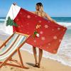 Festive sleigh ride joy Print beach towel, quick drying, suitable for travel, outdoor sports, jogging, the beach and swimming, gift