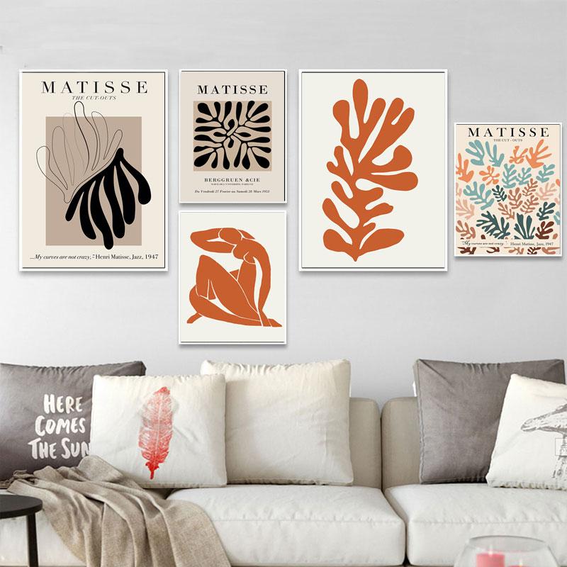 Абстрактная геометрия, кривая постер, Матисс, холст, живопись, красочные стильные постеры и принты, настенное искусство для гостиной, домашний декор