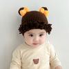 Осенне-зимний парик для малышей, шапка с бантом, шапки-бини для младенцев, парик, детская вязаная шапка, парик, подарок на Новый год