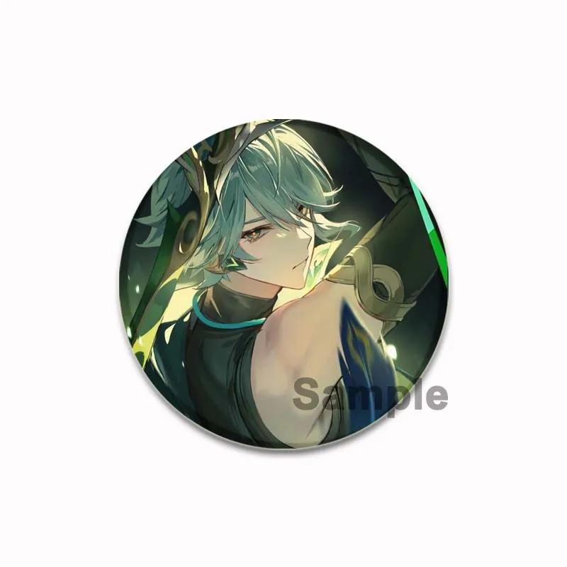 32/44/58 мм значок Genshin Impact, броши ручной работы на одежду, рюкзак, аксессуары для косплея, брошь Alhaitham, мультяшные значки на лацкан, подарки