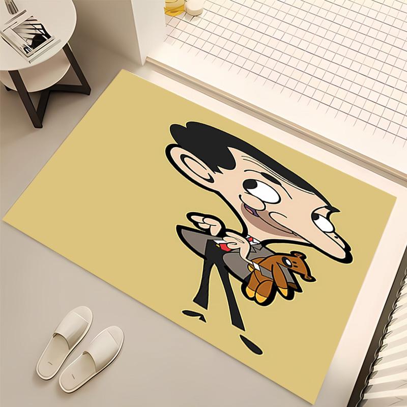 1pc Mr. Bean Print Area Rug - Soft, Washable Non-Slip Indoor Mat, Living Room, Home Office Decorative Rug,Office Decorative