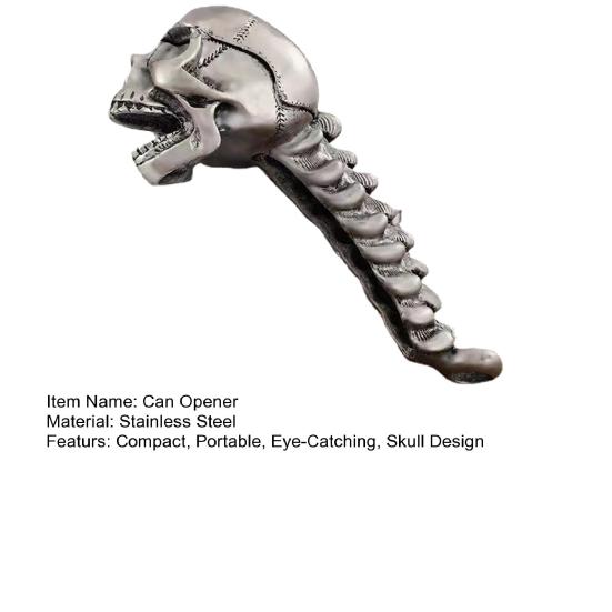 Bottle Opener Ergonomic Grip Unique Opener Gothic Skull Design Halloween Decor Portable Bartender Party Essential